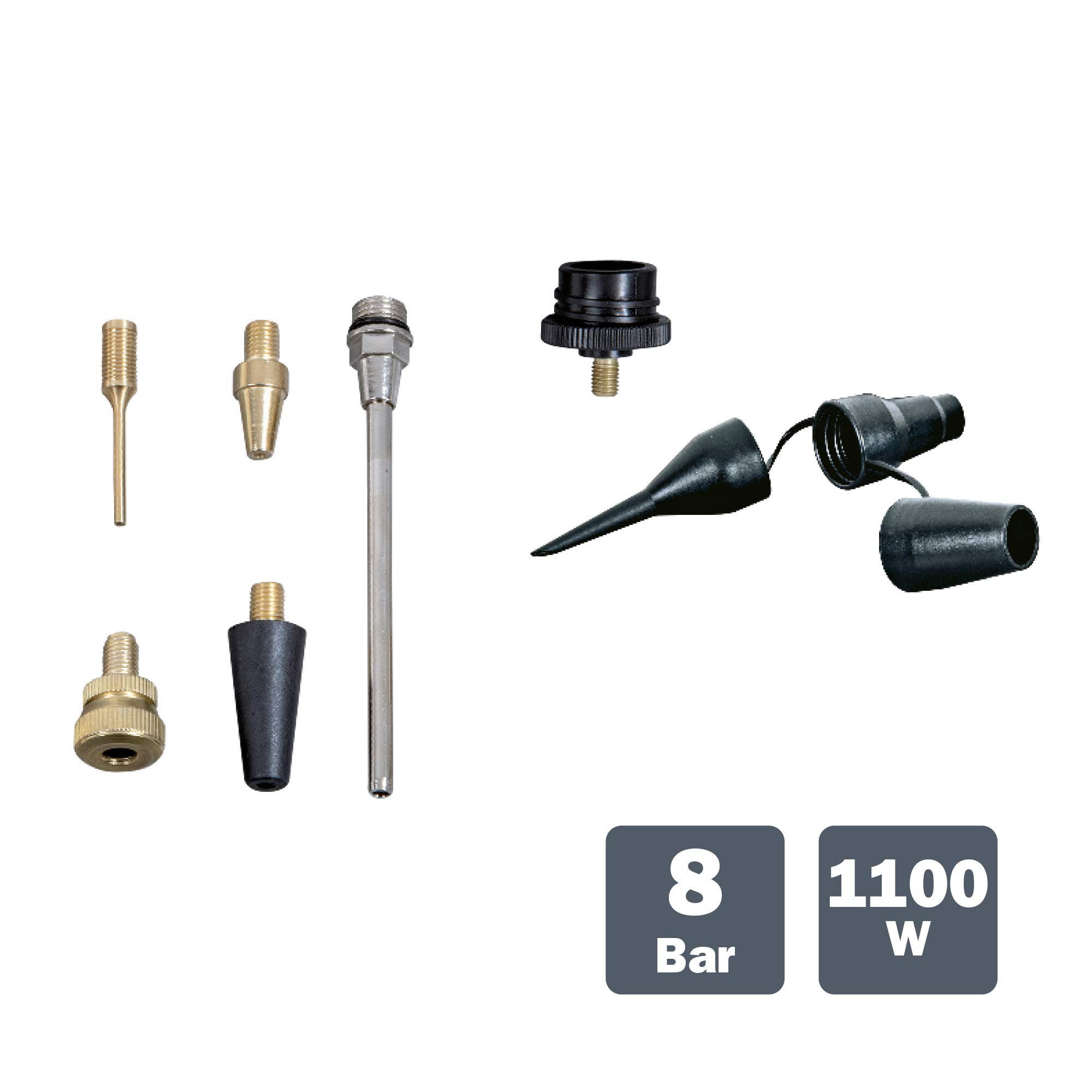 Ribimex PRCOMP1/KIT tragbarer Kompressor 8 bar - 1100 W, Rot und Schwarz