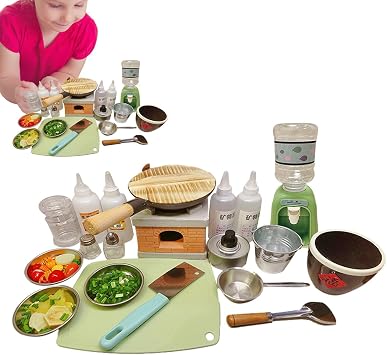 Mini Kitchen Toy Set | Pretend Play Kitchen Tool Educational Toy Playset | Mini Stove for Pans, Food Cooking Tools, Kids Boys and Girls