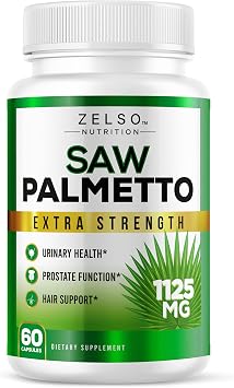 Saw Palmetto Prostate Supplement for Men, 3-in-1 Benefits, Extra Strength DHT Blocker for Hair Growth and Beta Blocker for Urinary Health, Potent Prostate Function Support, 30 Day Supply 60 Count