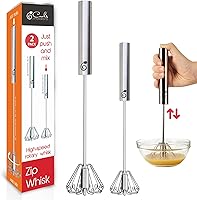 Vista 9 de Batidor de mano de acero inoxidable de 14 pulgadas, duradero y fácil de usar, batidor de mano giratorio para batir huevos, espumar leche, mezclar