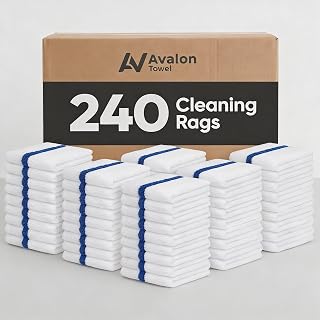Avalon Towels 바 타월 (240피스) 사이즈 40.6 x 48.3cm(16 x 19인치) - 흡수력이 뛰어나고 내구성이 뛰어난 다용도 클리닝 걸레, 면 클리닝 천, 테리 천 걸레, 재사용 가능한 샵 걸레