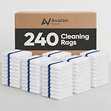 Avalon Towels Bar Towels 240 Pieces Size 16"x19" Absorbent and Durable, Multipurpose Cleaning Rags, Cotton Cleaning Cloths, Terry Cloth Rags, Reusable Shop Rags