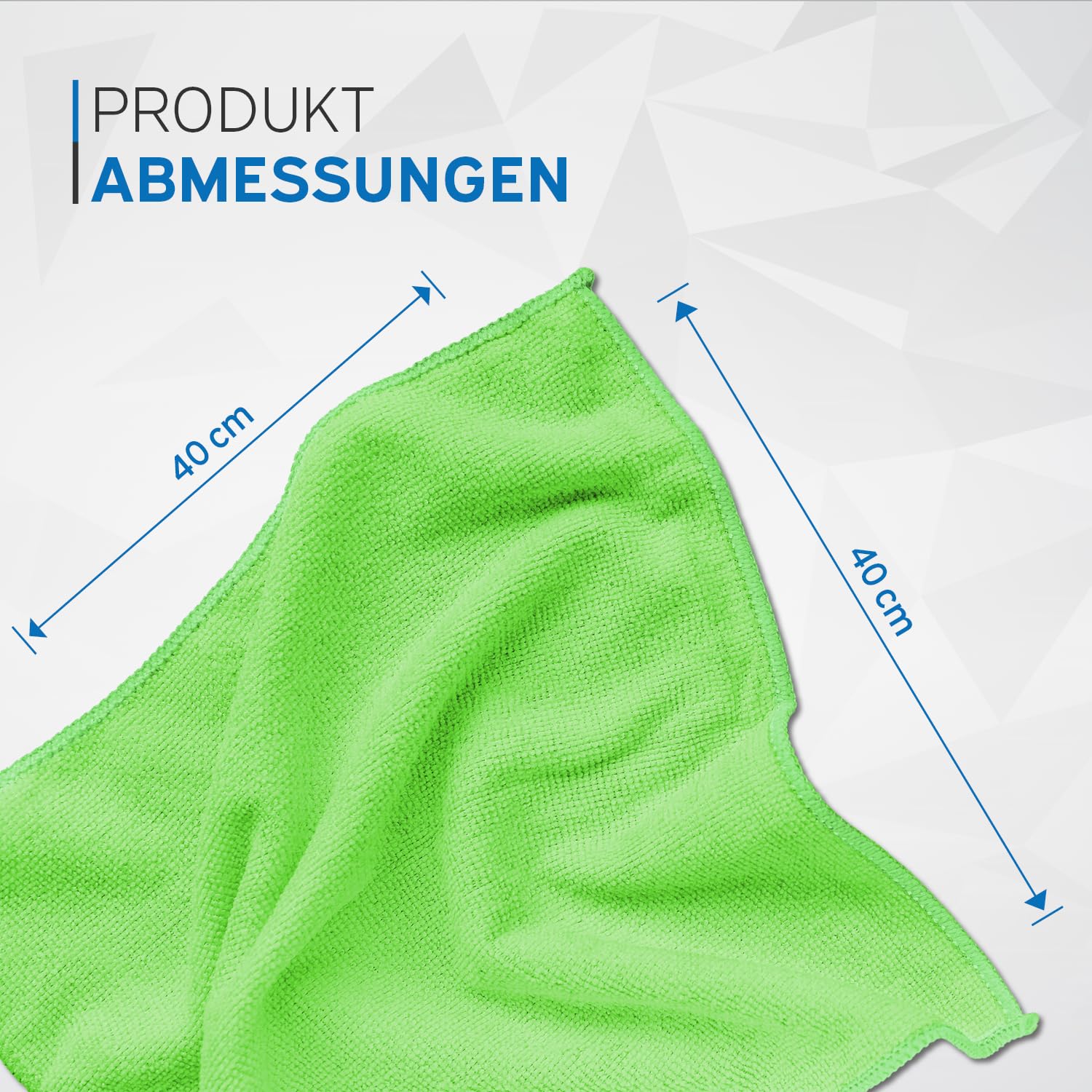 kör4u 200 panni in microfibra verde, 40 x 40 cm, 300 g/m², panni per la pulizia della cucina, del bagno, della pulizia dell'auto, panno lucidante, assorbente, lavabili a 60 °C