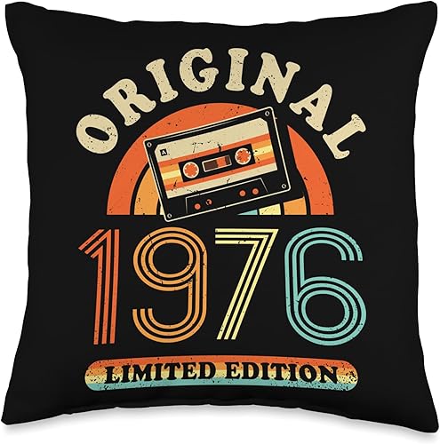 Miniatura 1 de Retro Limited Edition 1976 Cassette Tape 48th Birthday Throw Pillow