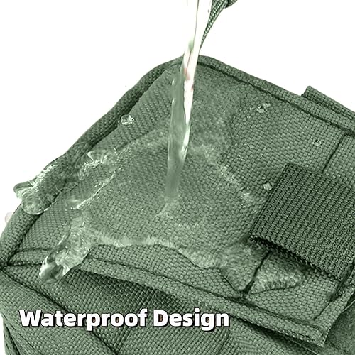 Miniatura 8 de PreciousU Bolsa táctica Molle para accesorios, mochila con correa de hombro con bolsillo con doble cremallera, bolsillo superior y correa de hombro,