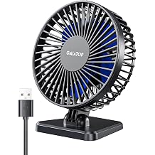 Gaiatop USB Desk Fan, Small But Powerful, Personal Portable Quiet 3 Speeds, Adjustable Mini Table Desktop fan for Cooling Home Office Car Summer Travel Gifts Blue