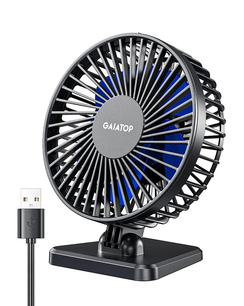 Gaiatop USB Desk Fan, Personal Portable Quiet Small Table Desktop fan