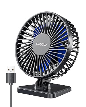 Gaiatop USB Desk Fan Small But Powerful Personal Portable Quiet 3 Speeds Adjustable Mini Table Desktop fan for