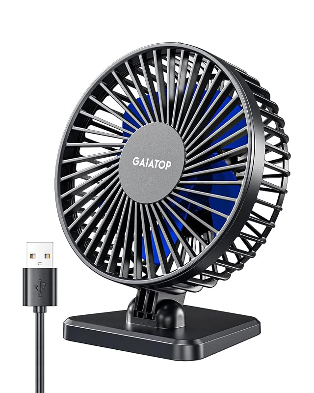Gaiatop USB Desk Fan Small But Powerful Personal Portable Quiet 3 Speeds Adjustable Mini Table Desktop fan for