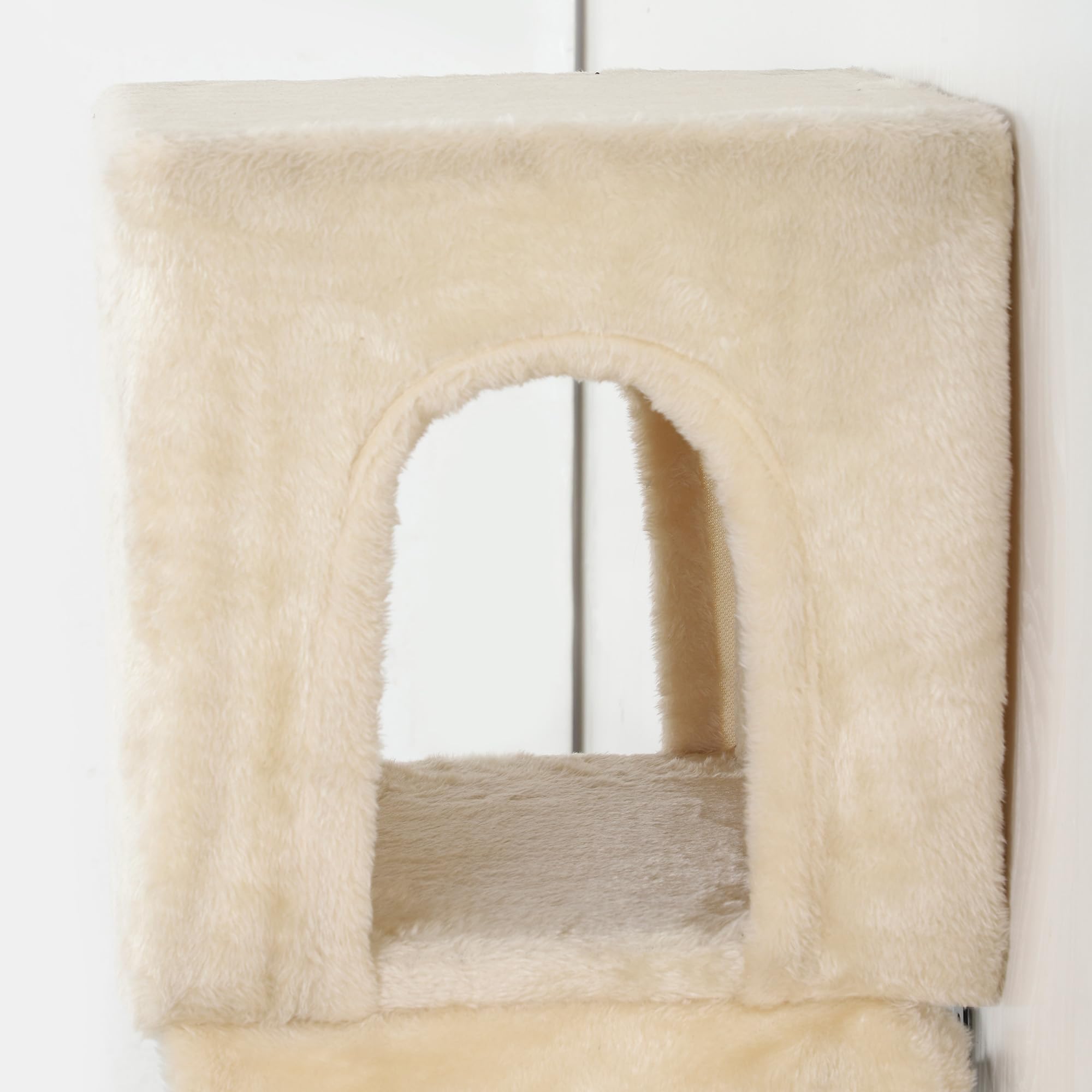 PawHut Juego de Pared de Escalada para Gatos Condominio 6 Piezas Beige | Estanterías para Gatos, Plataforma, Hamaca, Escaleras, Percha, Tabla Rascador, Poste de Sisal, Bola de Juguete