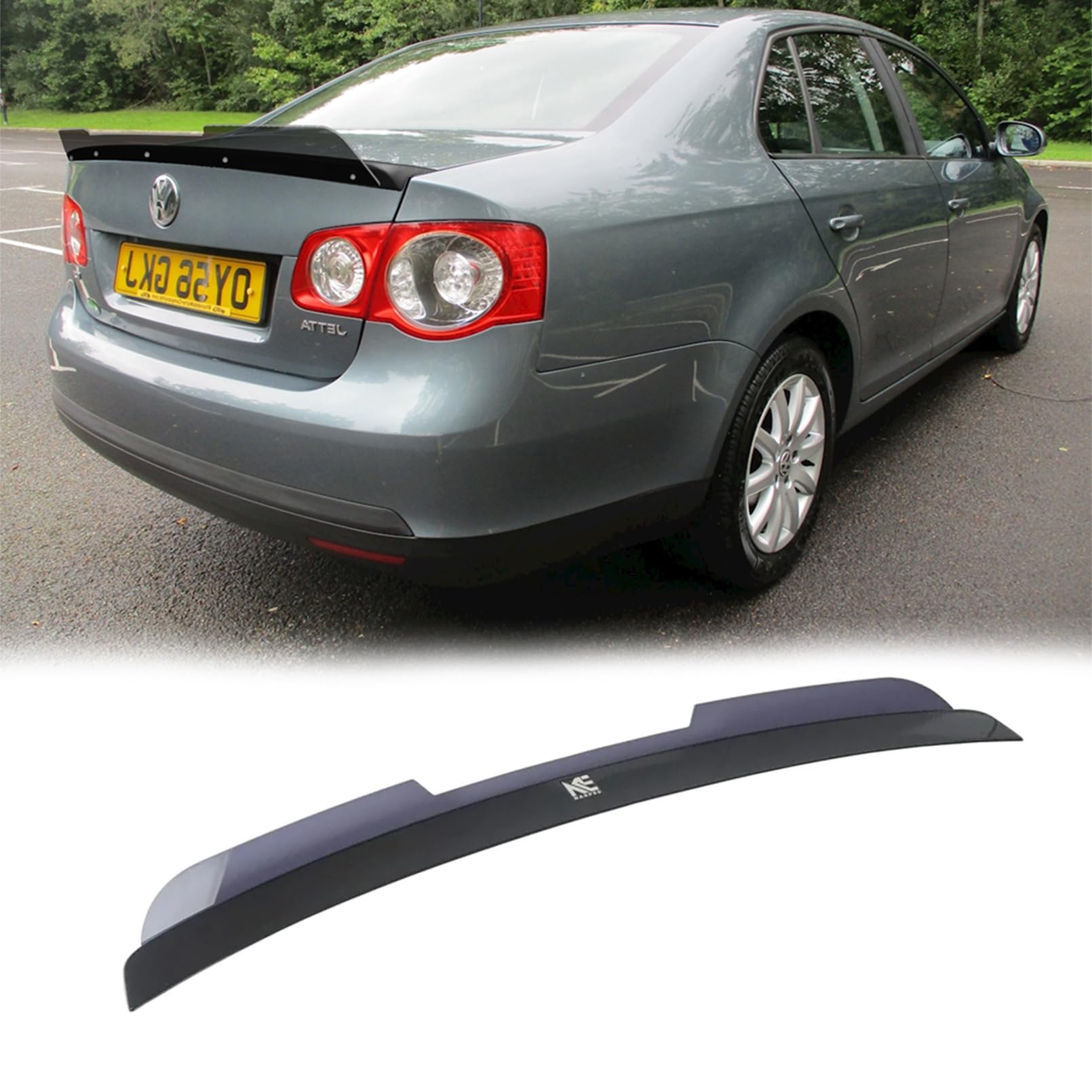 ITETONE Rear Trunk Lip Spoiler Wing + 1PC Wickerbill Fit for Volkswagen VW Jetta/GLI MK5 Sedan 4DR 2006-2010 Accessories