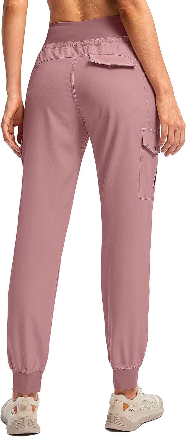 Pudolla Women's Hiking Jogger Pants Lightweight Travel Cargo Pants with Zipper Pockets High Waist for Golf Camping