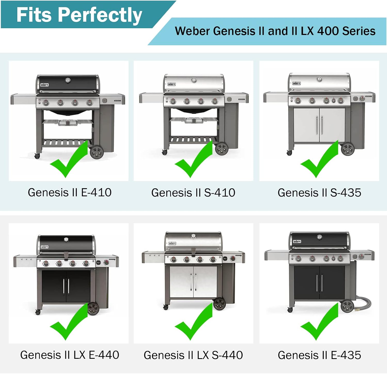 Criditpid 18.7" 66089 Grill Grates Parts for Weber Genesis II 400 & II LX 400 SER, Genesis II GS4, Genesis II E-410, S-410, E-435, S-435, Kitchen-aid 740-0781, 304 Stainless Steel Cooking Grate, 66097