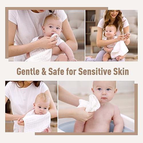 Miniatura 5 de Yoofoss - Paños para eructos de muselina para bebé paquete de 10 paños 100  algodón para niños y niñas grandes 20 x 10 pulgadas súper suaves y