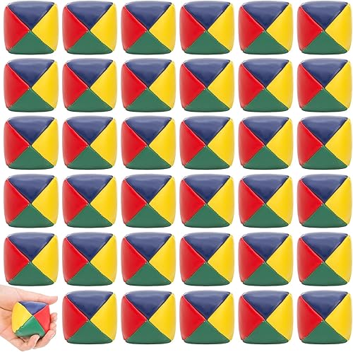 Miniatura 3 de Lawei Paquete de 36 pelotas de malabarismo para principiantes, kit de bolas de malabarismo suaves y duraderas de 2 pulgadas, mini bola colorida de