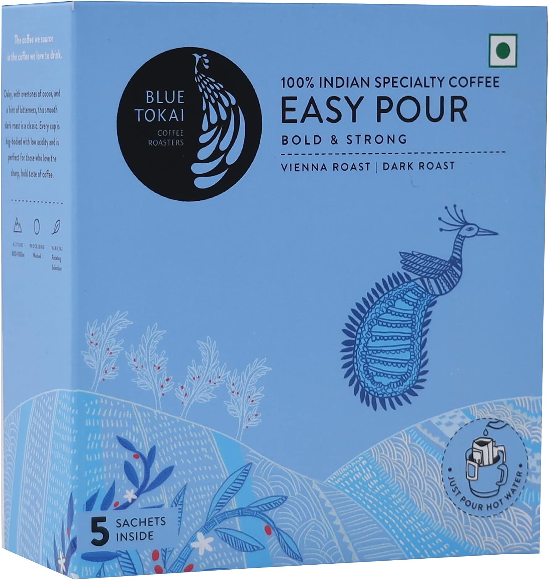 Easy Pour Over Coffee Drip Bags|Vienna Roast - Dark Roast|Pack Of 5|100% Arabica Beans|Ready To Brew In 2 Mins|Just Pour In Hot Water,55 Gram