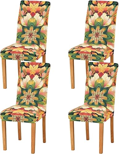 Boho Mandala Flowers Colorful Decorative Chair Seat Cover for Festivals (Easter, Graduation, etc.) Soft Office Chair Seat Covers forro para sillas