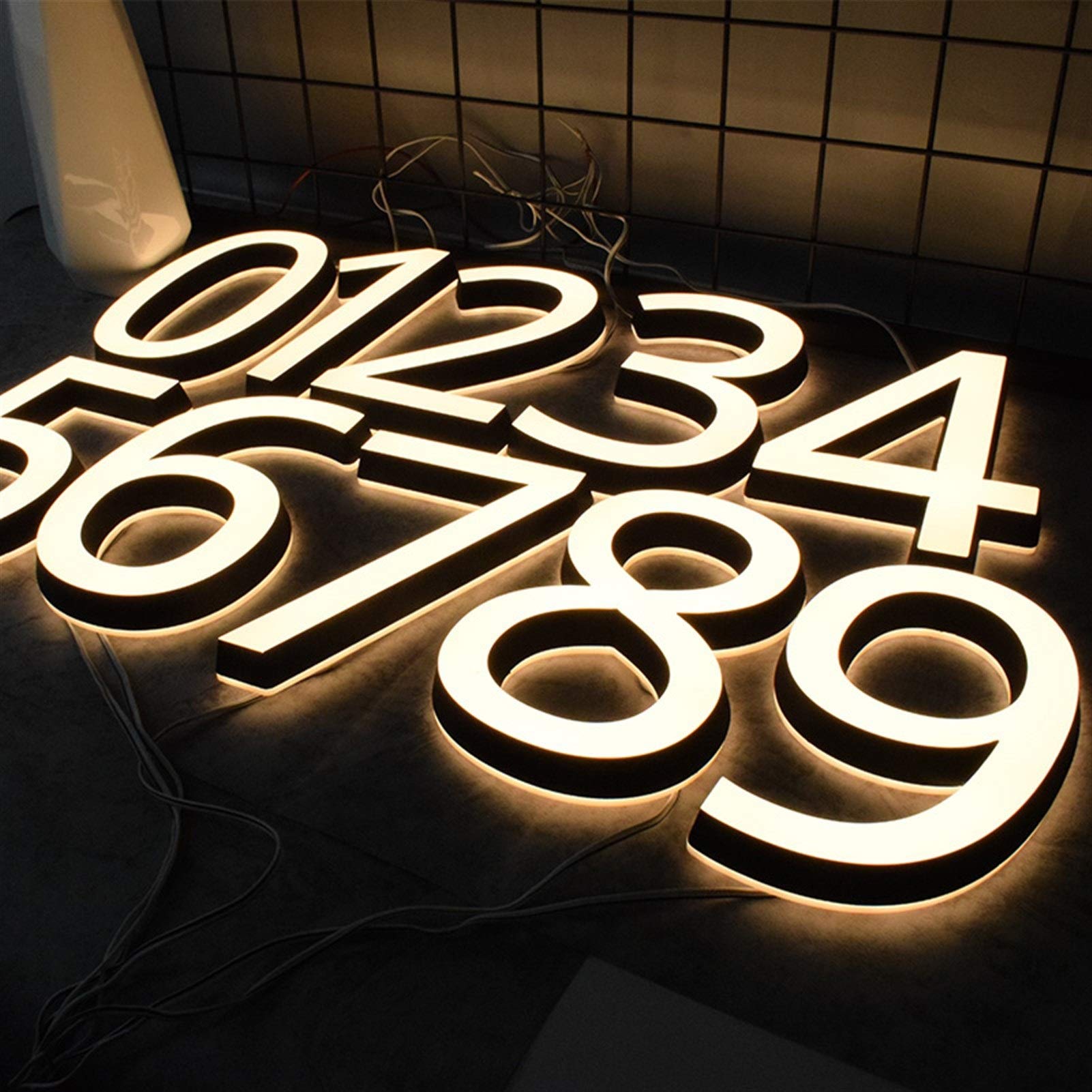 Jinchao-Targa civica, Acciaio Inossidabile Lettera Segno Indirizzo Numero, Numeri Acrilico Mini casa, 0-9 ABC 3D doganale Esterna Piastre Moderna, Accessori Decorativi