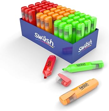 Swash Premium Highlighter Pens 48 Pieces, Traffic Light