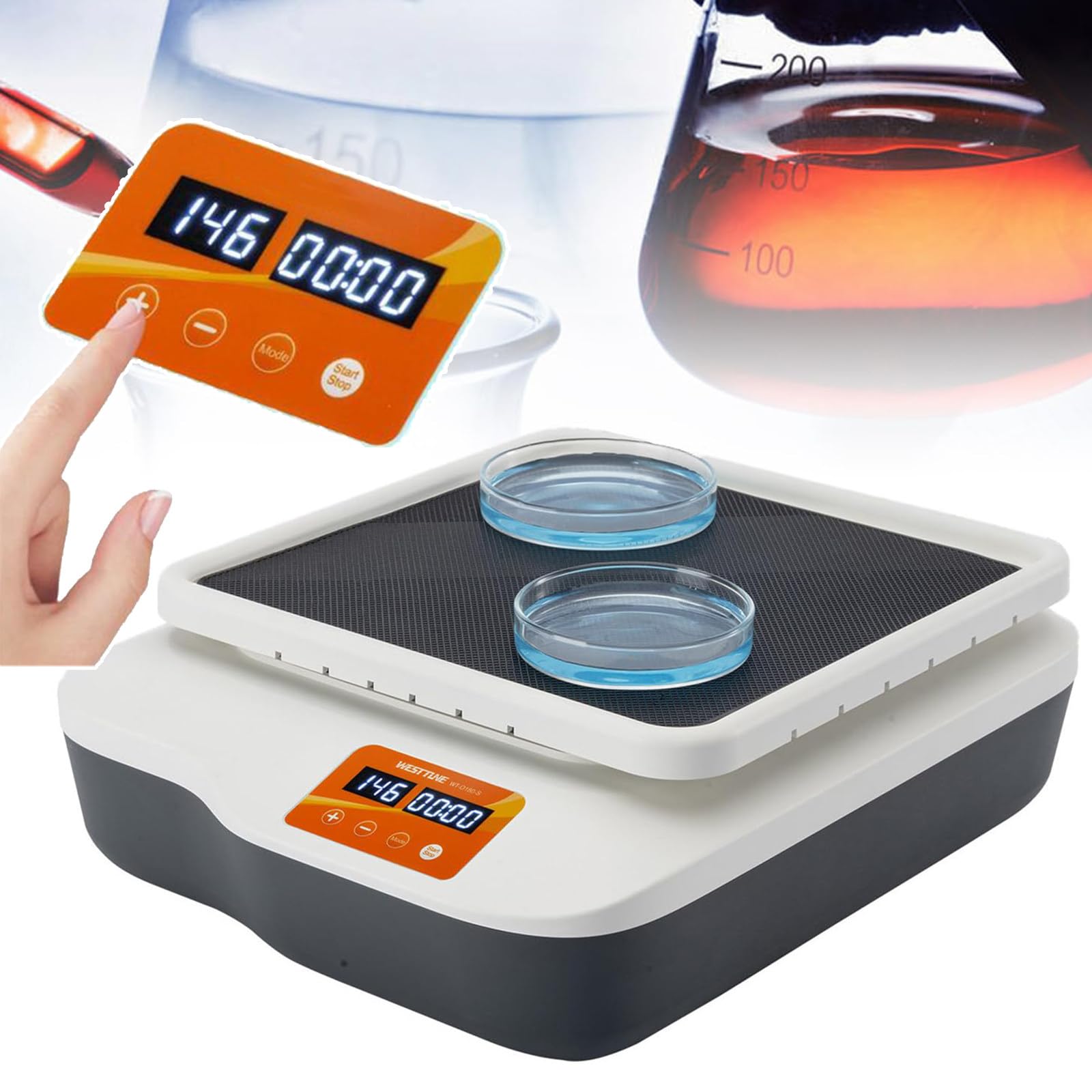 Laboratory Digital Orbital Shakers(40-200rpm), Easy To Use, Led Sisplays, Continuous Mode Or Timer Mode, Horizontal Lab Oscillator Mixer