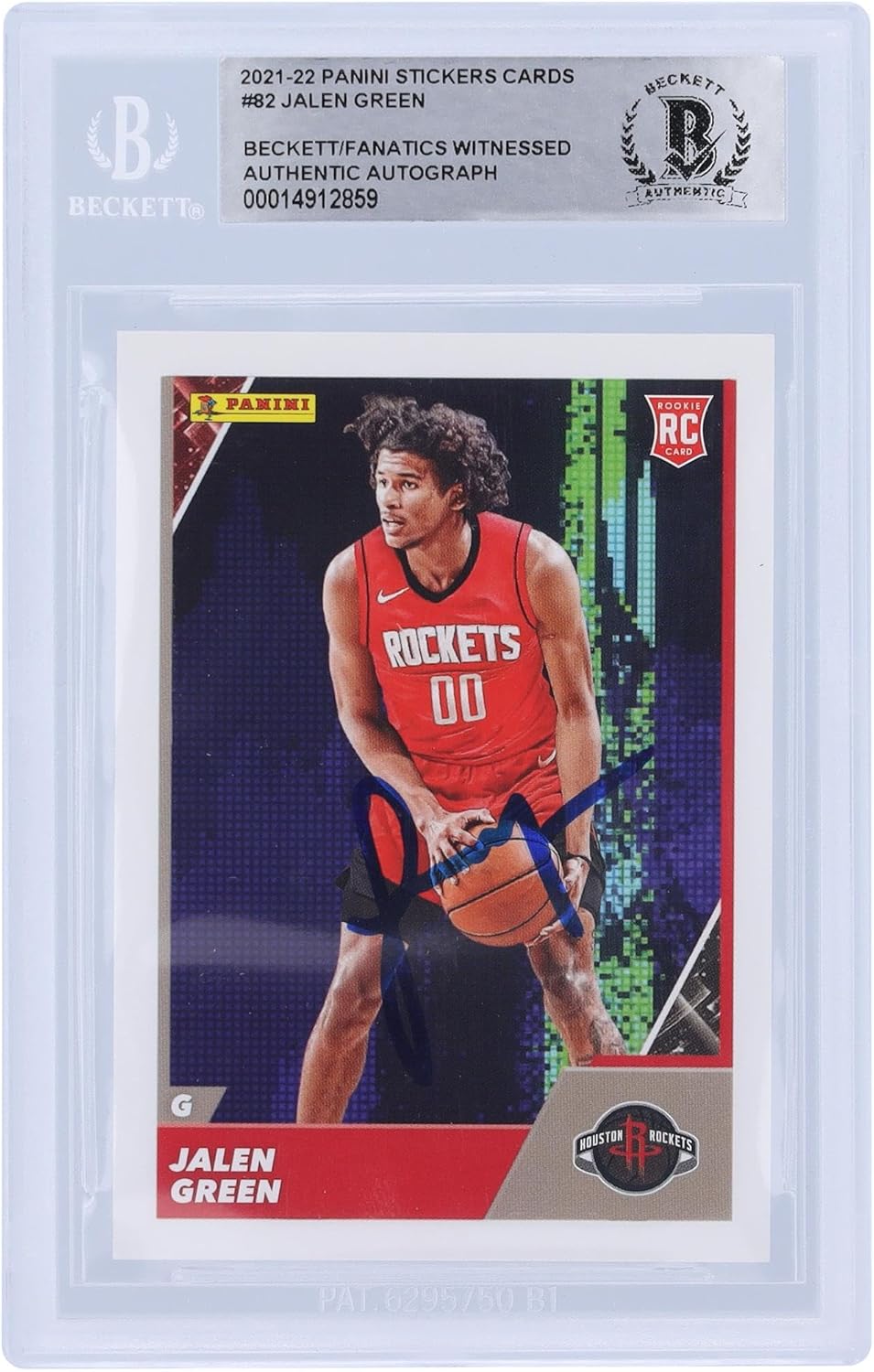 Jalen Houston Rockets Autographed 2021-22 Panini NBA Stickers #82 Beckett Fanatics Witnessed Authenticated Rookie Card - Basketball Slabbed Autographed Rookie Cards