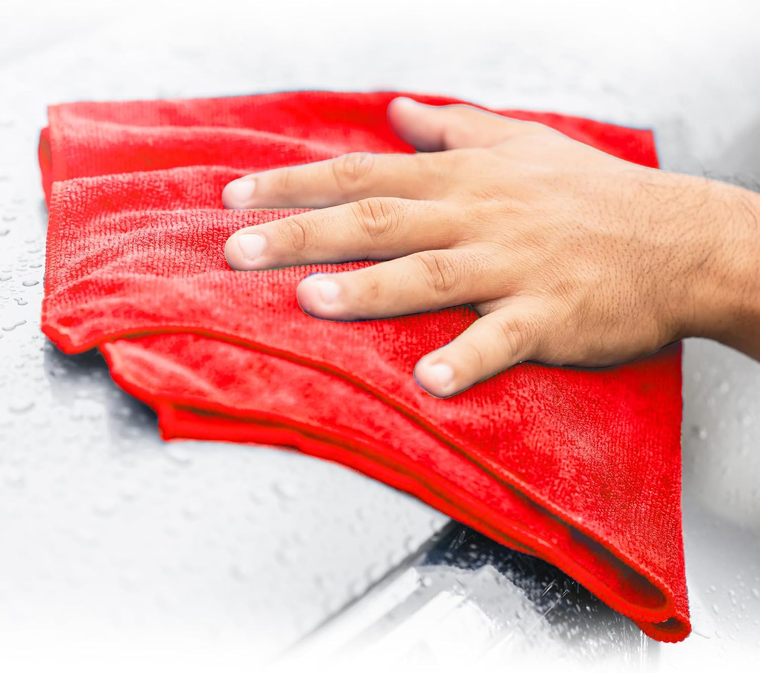 Pop Up 12"x12" 240 GSM Microfiber Towel 50 Ct - Red