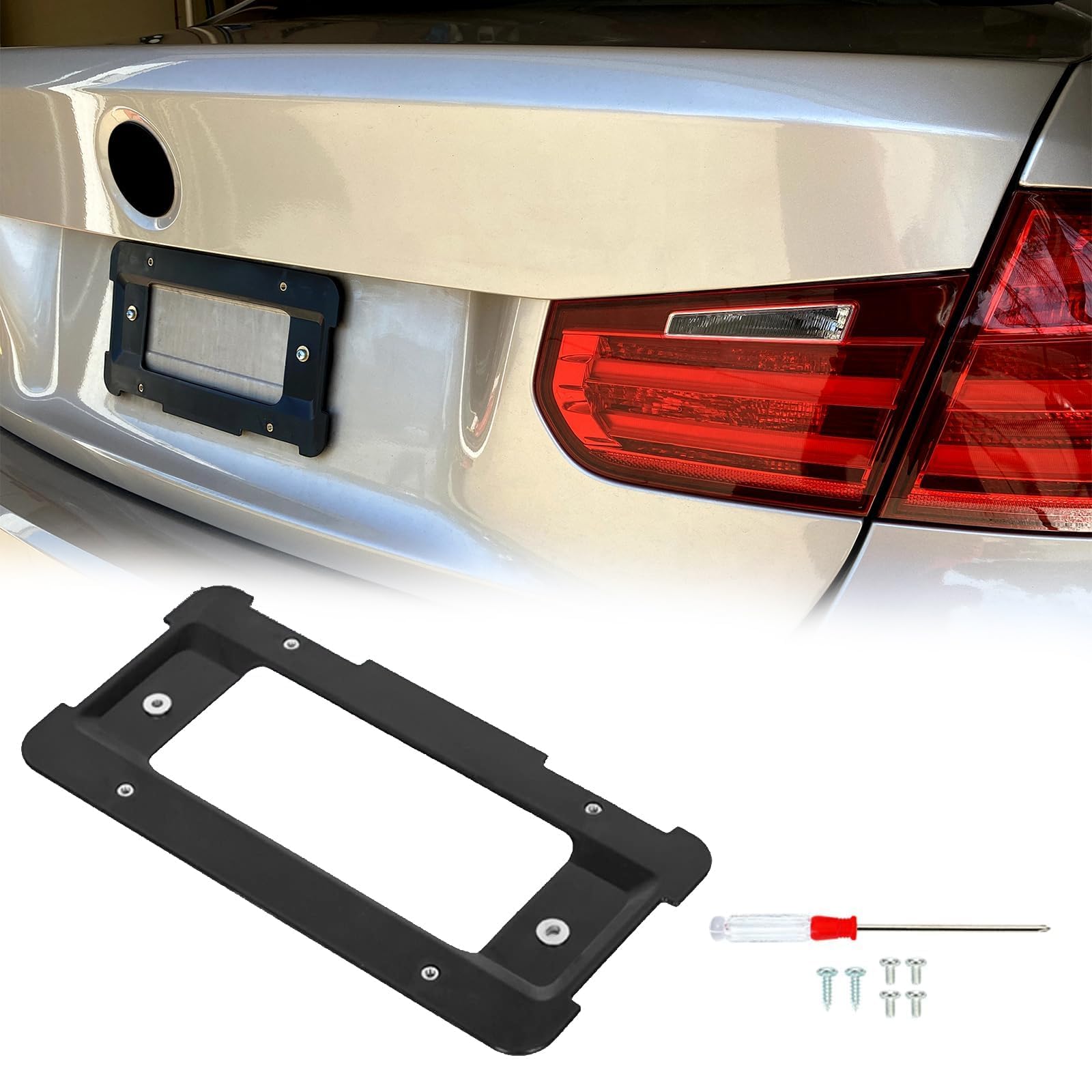 Universal For BMW 528xi 525i 328i 520i Rear License Plate Bracket Frame Holder E - Foto 6