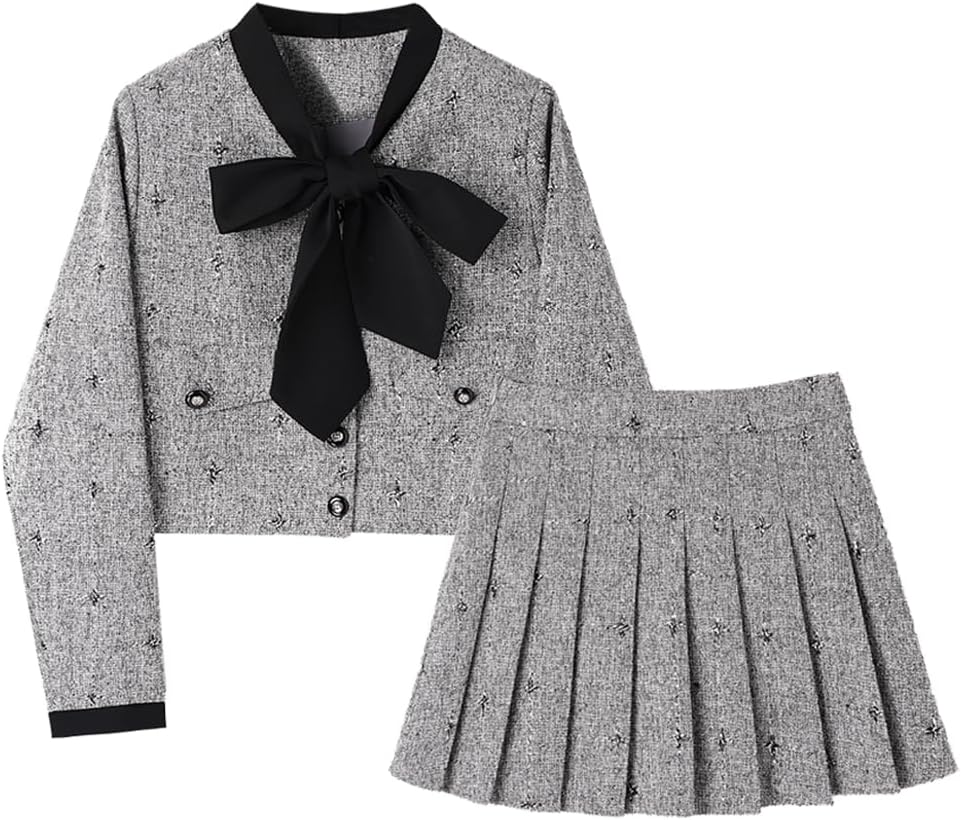 Women's Autumn Coat Pleated Skirt Two-Piece Set
