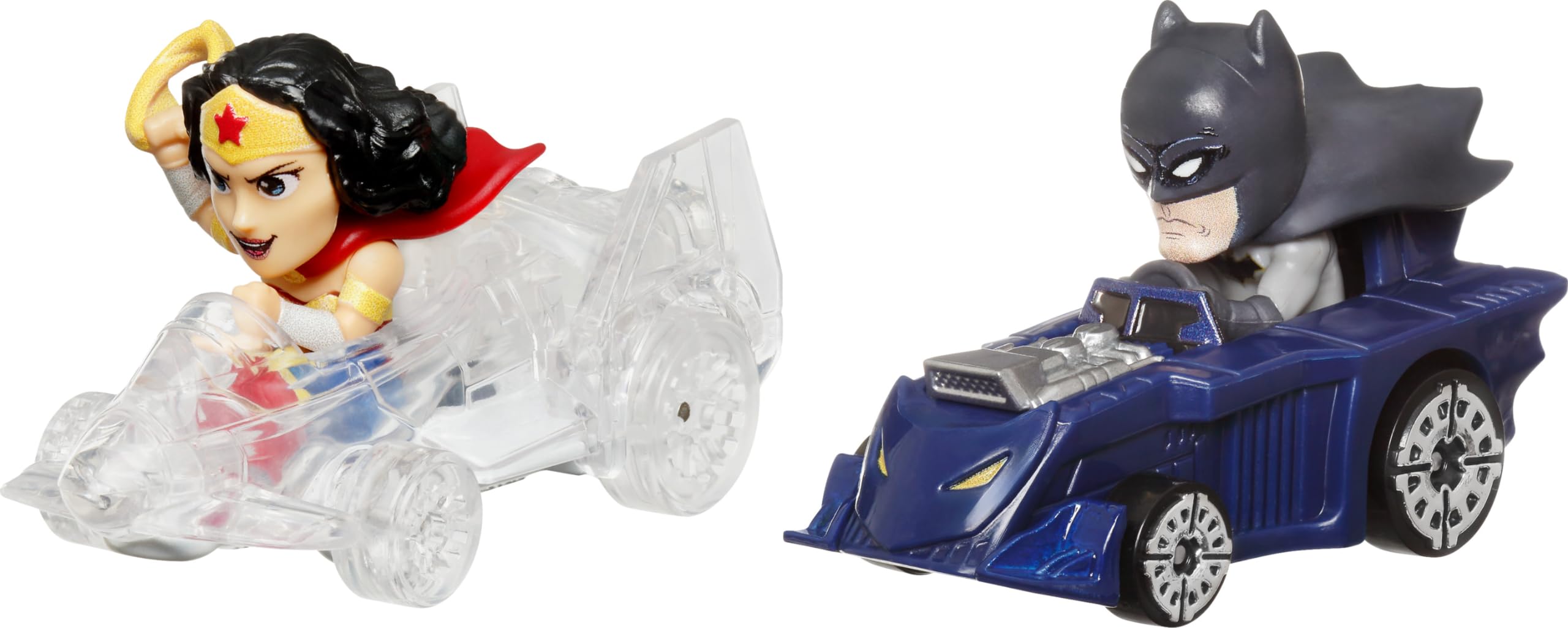 Hot Wheels Samochody zabawkowe, zestaw 2 odlewanych pojazdów RacerVerse z kierowcami postaci zoptymalizowanymi pod kątem wydajności na torze RacerVerse (style mogą się różnić)