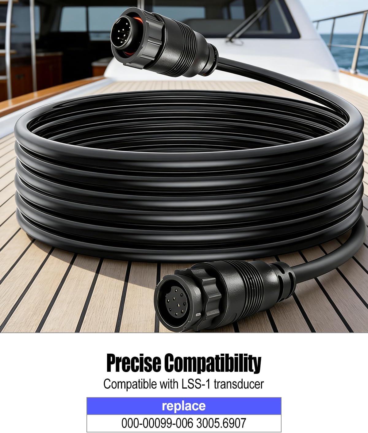 10FT(3m) 9-Pin Extension Cable Compatible with LSS-1 Transducer, Replace 000-00099-006