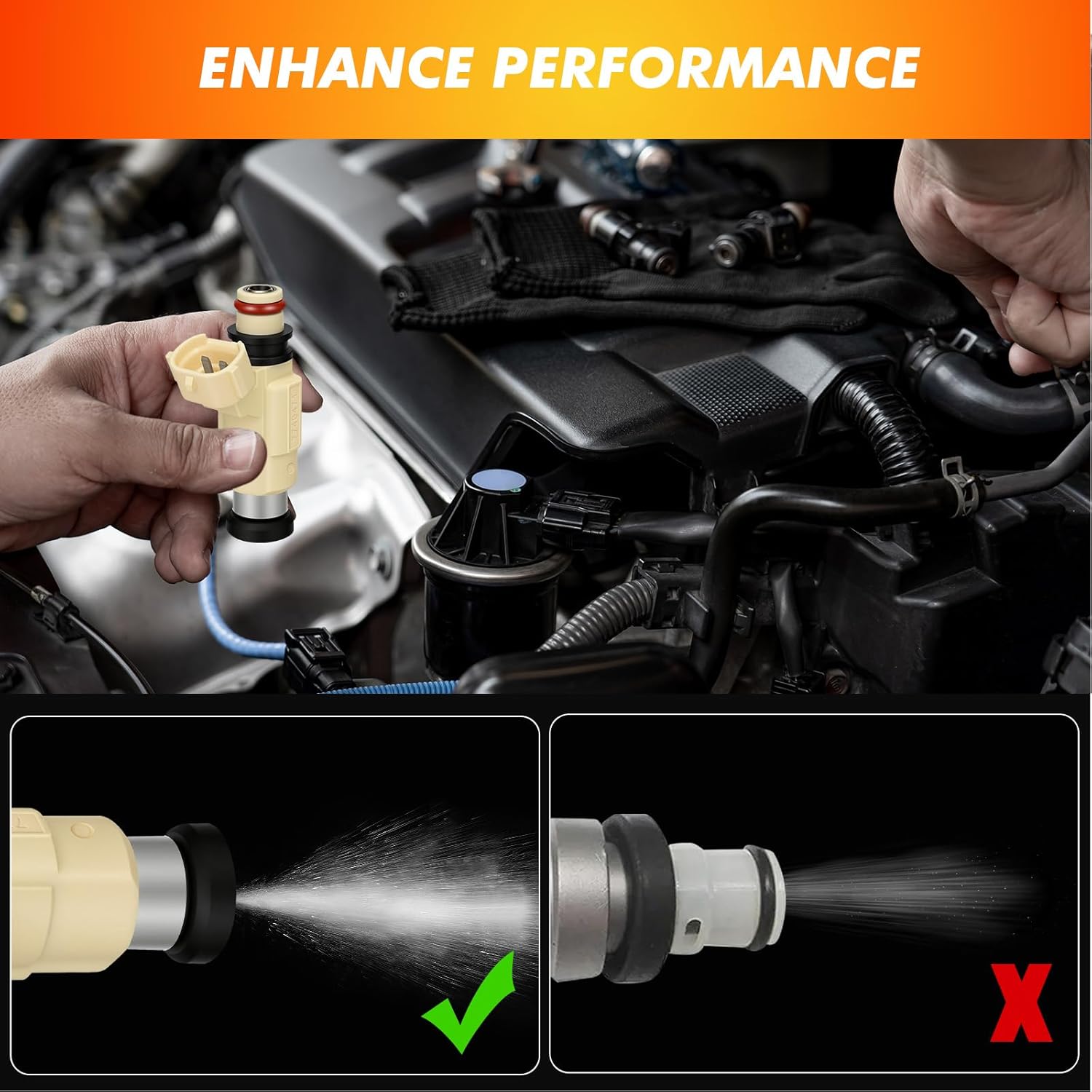 2001-2006 Fuel Injector Compatible for Suzuki Grand Vitara 2001 XL-7 2002-2006, 2.7L V6, Replace 1571052D00 FJ939 84212307