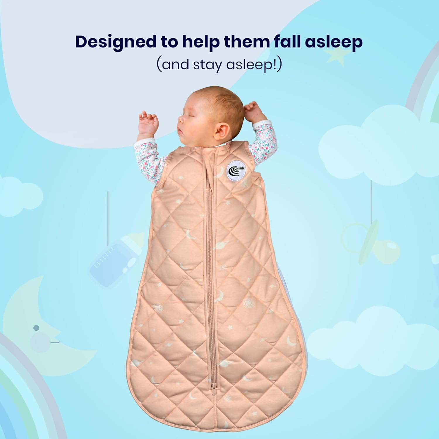 Baby Sleep Sack 0-6 Months 1.5 TOG - 100% Cotton Quilted Wearable Blanket, Super Soft Infant Sleeping Sack with 2-Way Zipper, Cozy Baby Sleeping Bag for Newborns (Pink) - Image 2