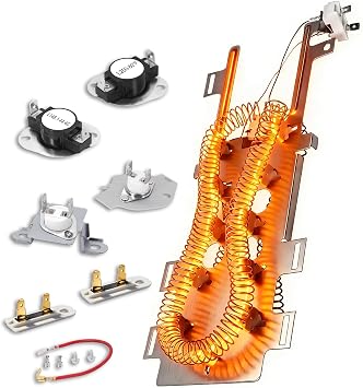 Dryer Heating Element Kit Fit for Whirl-pool WED9400VE0 WED9400VE1 WED9450WL0 WED9450WL1 WED9450WR0 WED9450WR1 WED71HEBW0 WED71HEDW1 WED7400XW0 WED7505FW0 WED7540FW0 WED7590FW0 WED75HEFW0 WED7600XW0