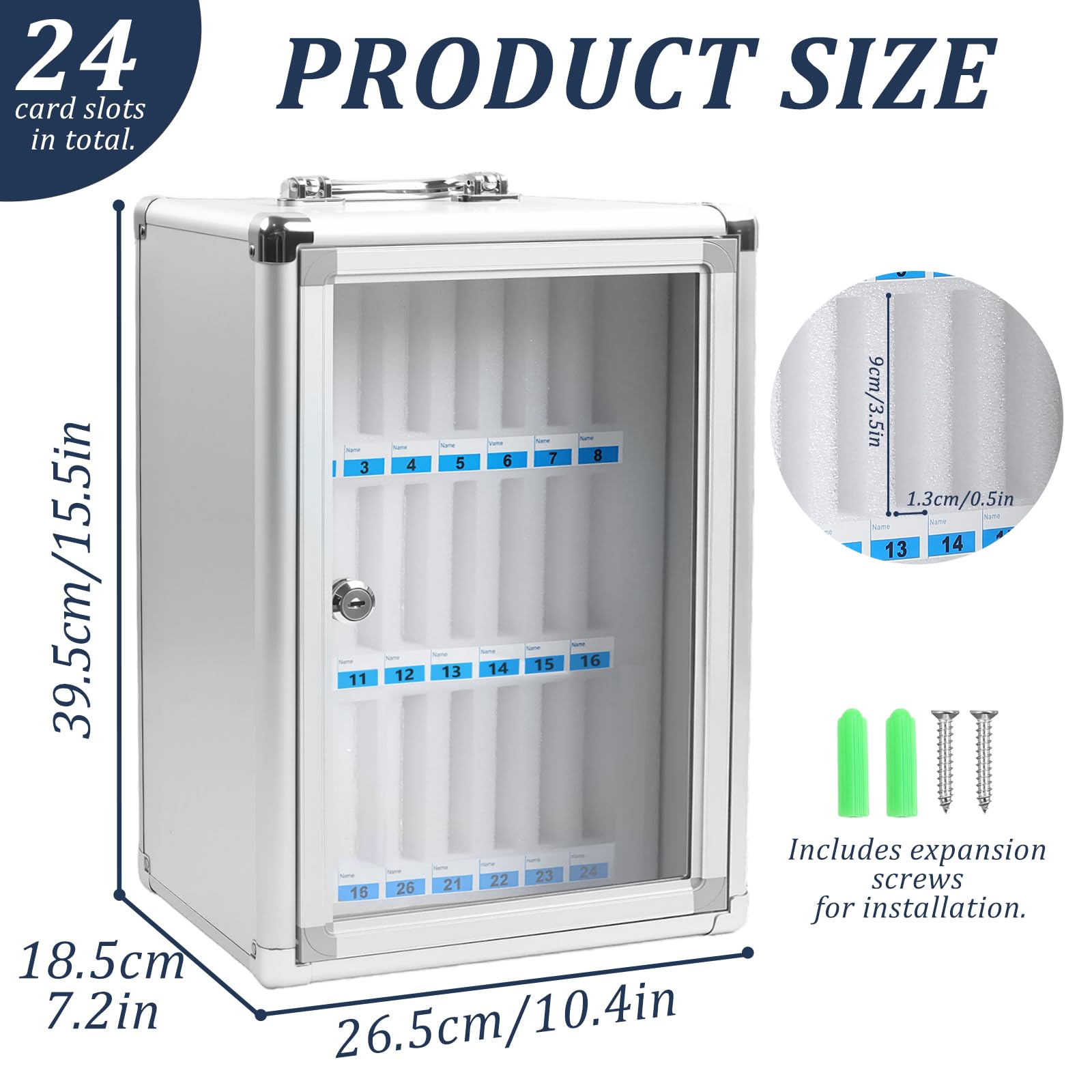 Handy Aufbewahrungsschrank 24 Slots Aluminiumlegierung Handygarage mit Schlüssel Griff Tragbar Wandmontierbar Handytresor