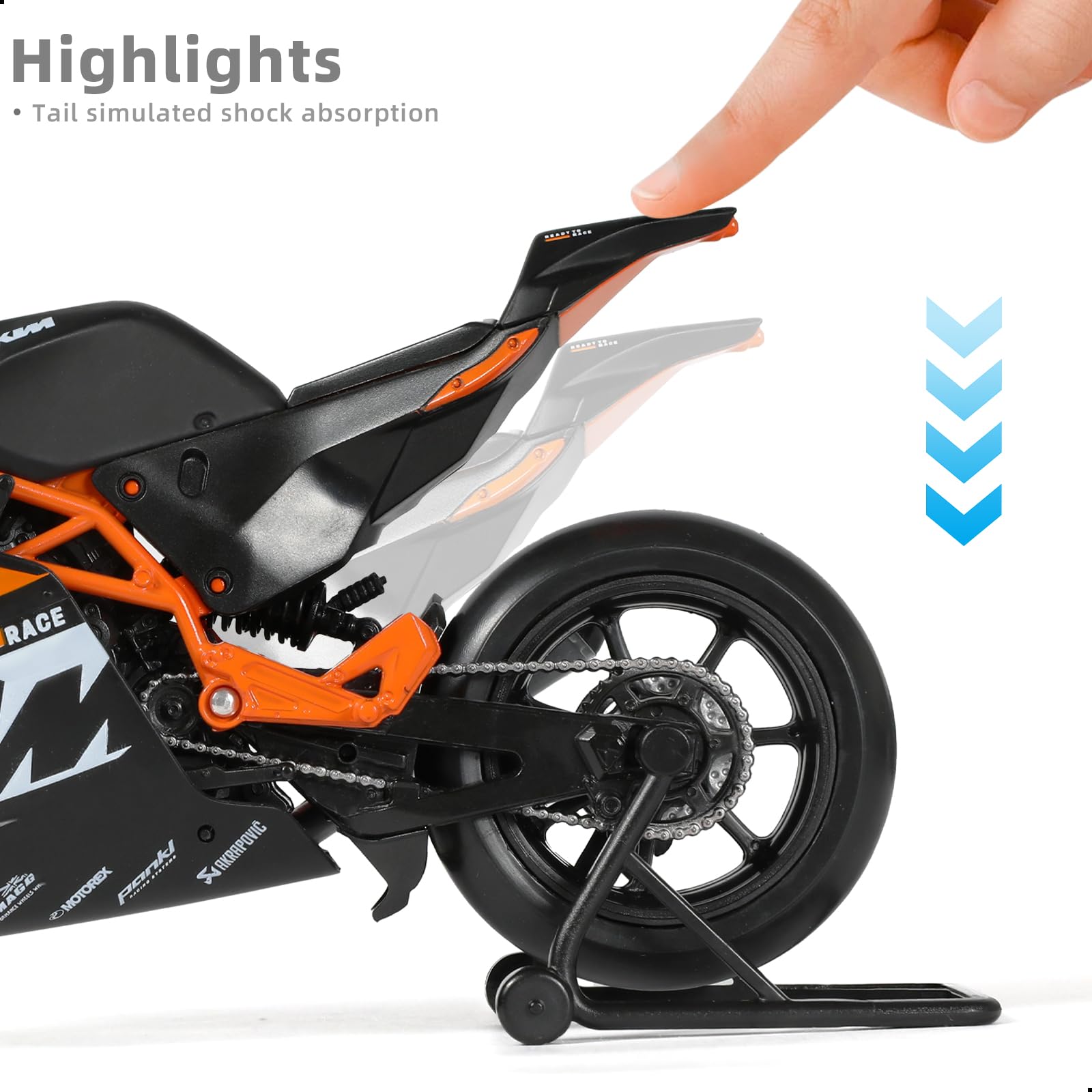 1:12 Motorrad Modell kompatibel für KTM RC 8C Legierung Diecast Motorrad Modell Spielzeug Mini Moto Geschenk (schwarz)