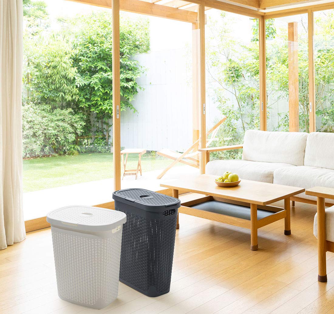 Amazon.co.jp: セイエイ(seiei) 【 ラタン調 蓋付き バスケット 50L