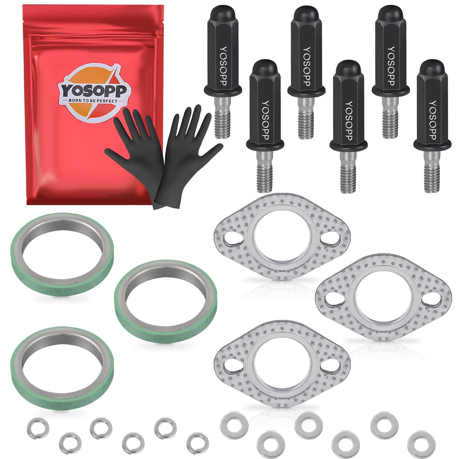 【ユウぢ】 Amazon.com: YOSOPP GY6 Exhaust Bolt Nuts Gasket for Scooters