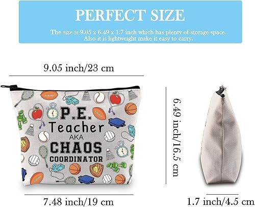 Miniatura 2 de P.E. Teacher Chaos Coordinator - Bolsa con cremallera para educación física, regalo para profesores, gimnasio, regalo para profesores, regalo de