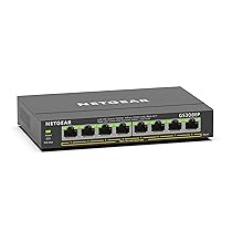 NETGEAR Switch Ethernet 8 porte PoE Gigabit Plus GS308EP – con 8 x PoE+ @ 62W – Montaggio a parete o da scrivania