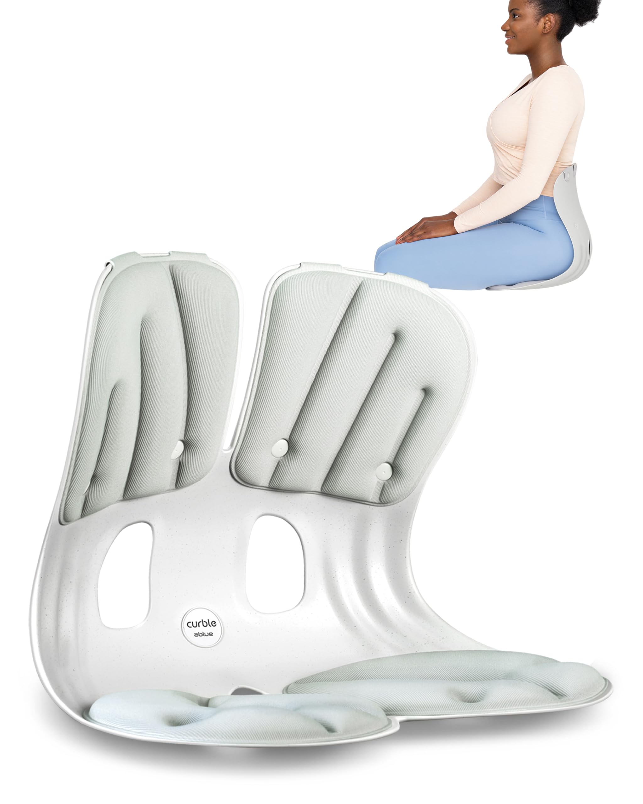 Grand(Extra Wide & Sturdy) – Ergonomic Back and Lumbar Support for Good Posture Correction and Back Pain Relief, Perfect for Office, Floor Seat and Work from Home, Patented (Grey)