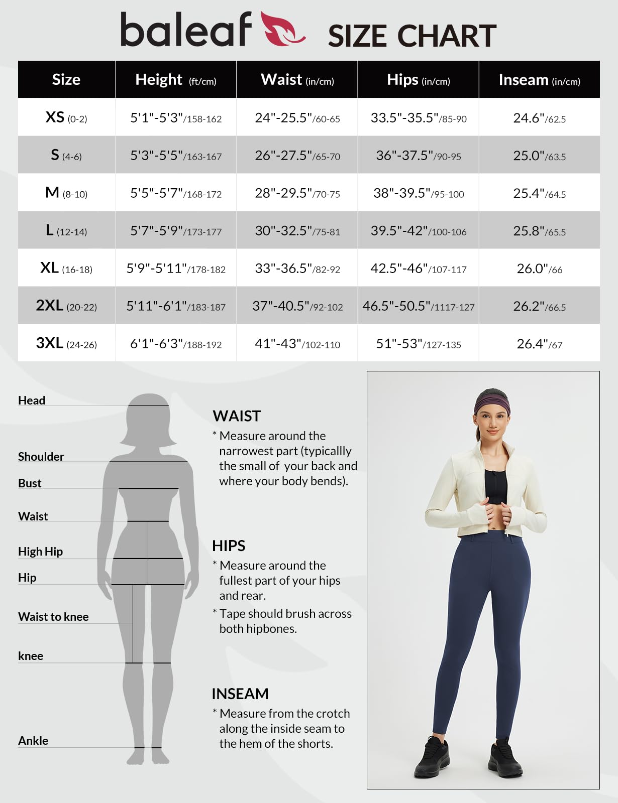 baleaf Legging thermique pour femme - Taille haute - Avec poches - Doublure en polaire - Pantalon de sport - Pour l'extérieur - Slim Fitness