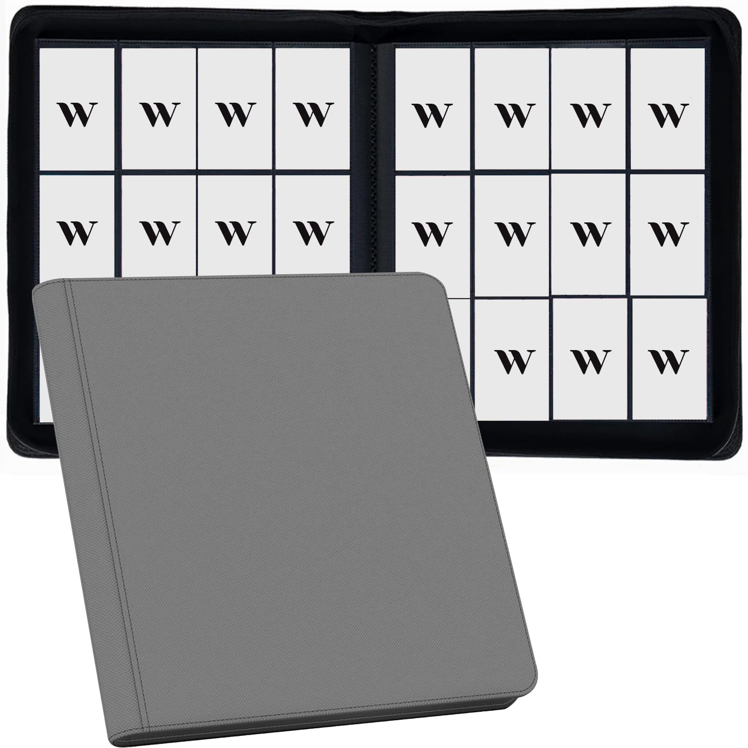 12 Pocket Card Binder, 720 Pockets PU Leather Zipper Trading Card Collection Album, Side-Loading Card Storage Folders for MTG, TCG, Game/Sport Crads