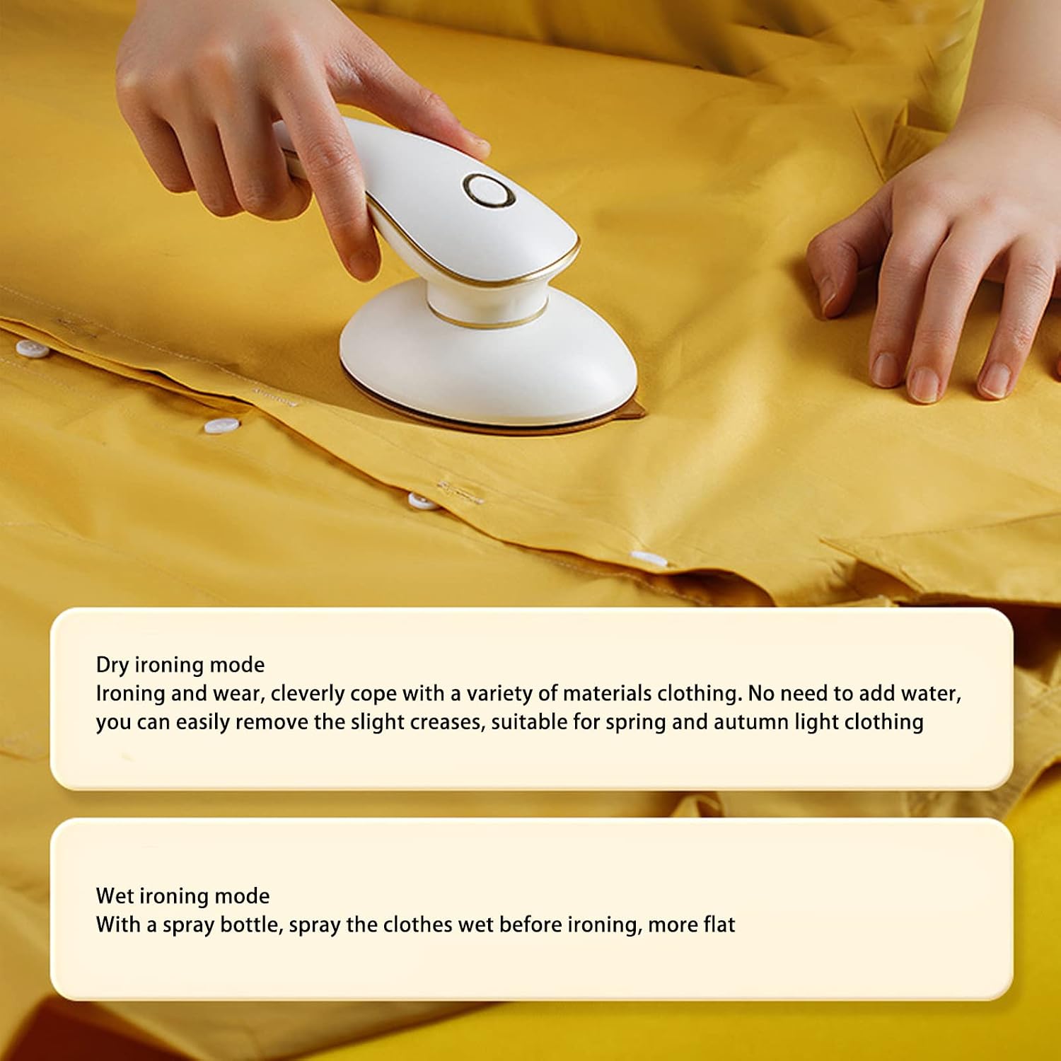 Portable Handheld Iron, Mini Handheld Steamer Iron, 180°Rotatable Travel Garment Steamer, Support Dry and Wet Ironing, Removes Creases for Ironing Clothes, Shirts, Curtains, Bed Sheets