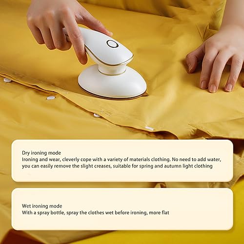 Miniatura 2 de Plancha de mano portátil, mini plancha de vapor de mano, vaporizador de ropa de viaje giratorio de 180°, soporte para planchado en seco y húmedo,