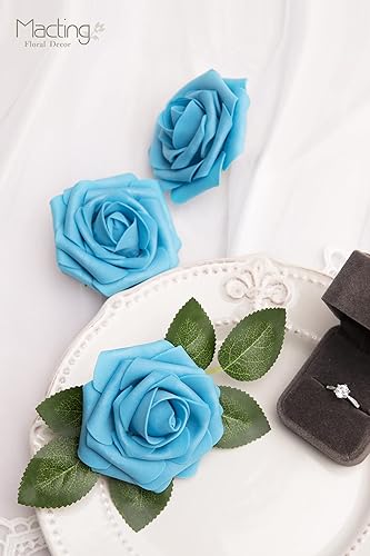 Miniatura 10 de MACTING 60 rosas artificiales, flores de lavanda de tacto real para ramos de bricolaje, boda, fiesta, baby shower, hogar, decoración del día de San