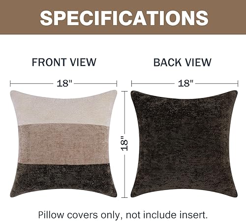 Miniatura 7 de ASPMIZ Juego de 2 fundas de almohada decorativas bohemias de 18 x 18 pulgadas, fundas de almohada de pana de felpilla suave para sala de estar, sofá