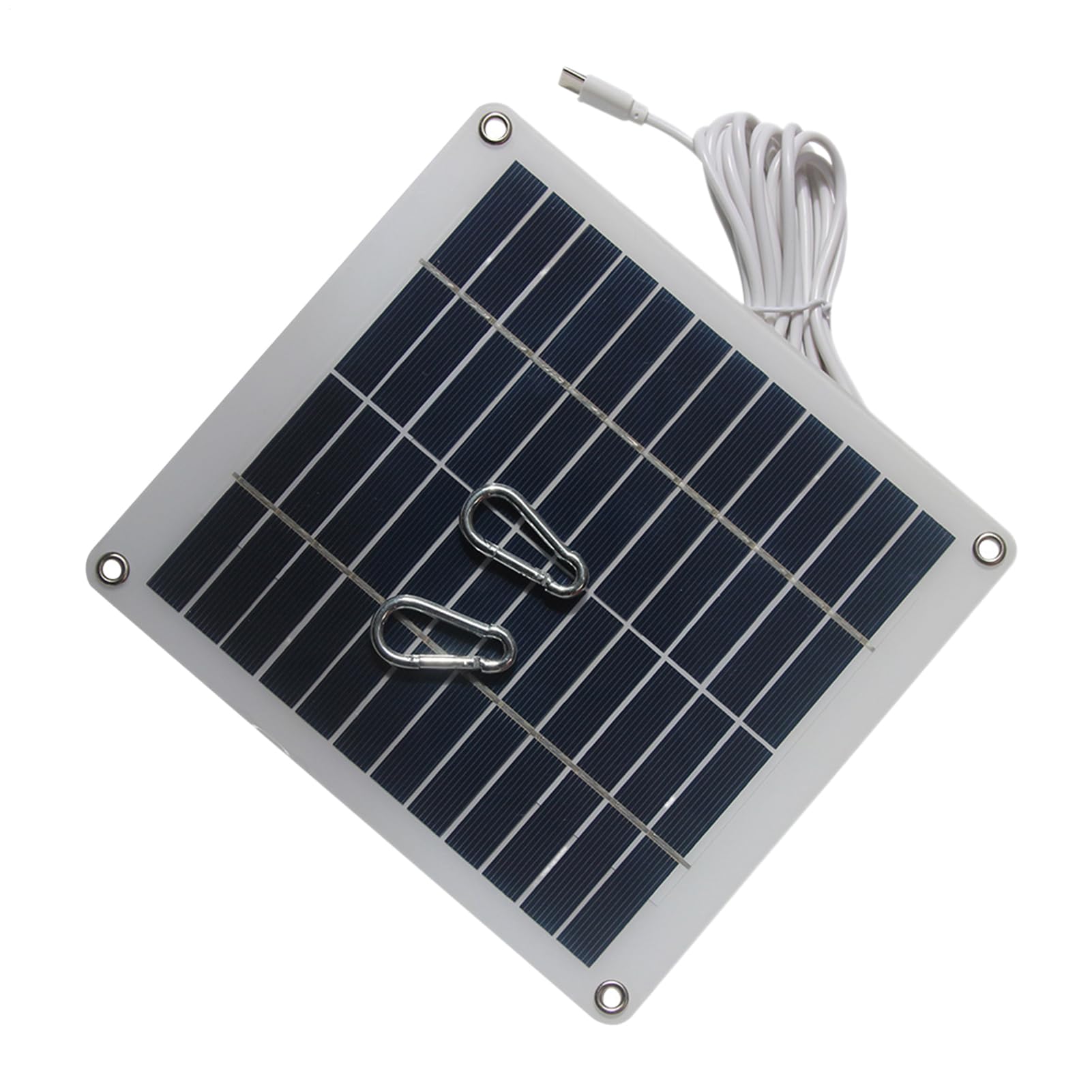 Solar Panel - 50W 12V Type-C Portable Charger, 7.59×6.81 Inches Waterproof Outdoor Source, High-Efficiency Camping Gear for Hiking, Backpacking, Travel, RV, Car, Storm Use