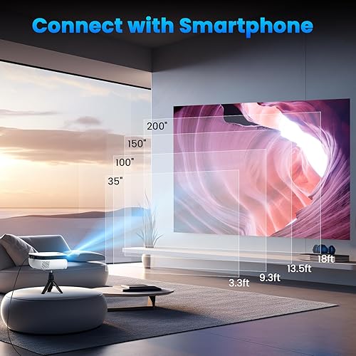 Miniatura 5 de Mini proyector, proyector portátil con proyector para exteriores compatible con 1080P y 7500L, proyector de cine para el hogar de 240 pulgadas para