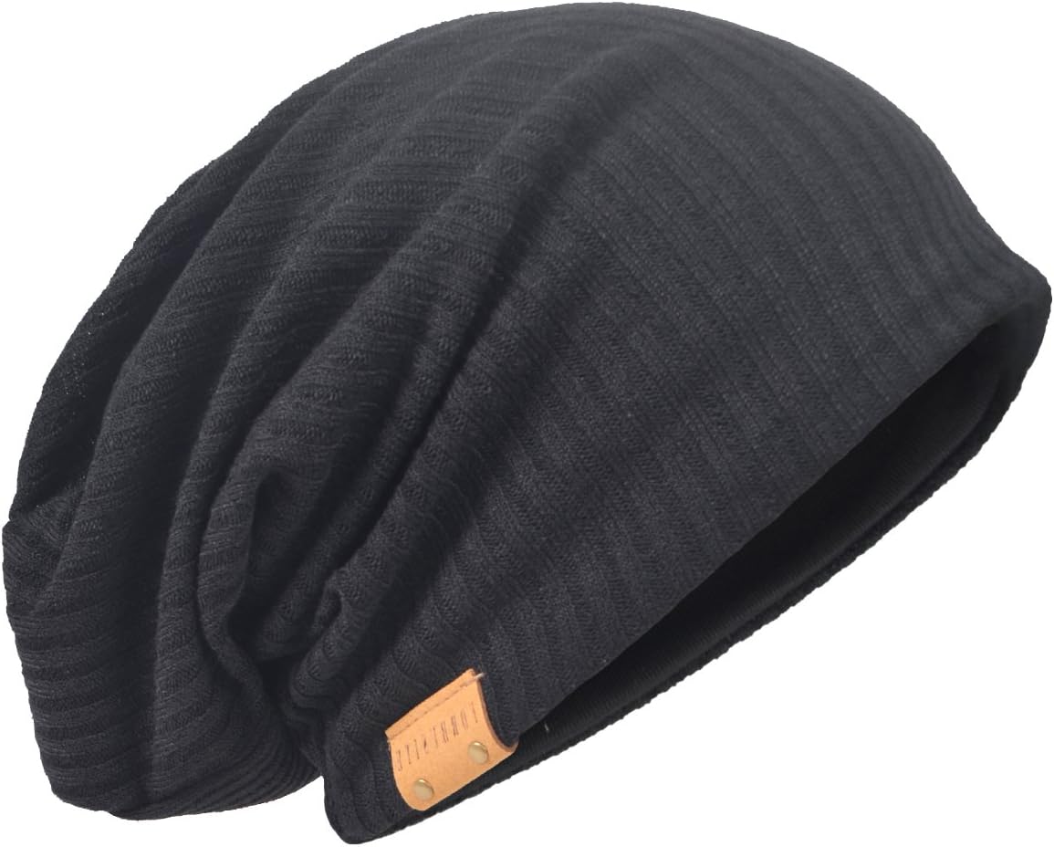 Oversized Men's Knit Beanie Hat with Double-Layered Kuwait Ubuy