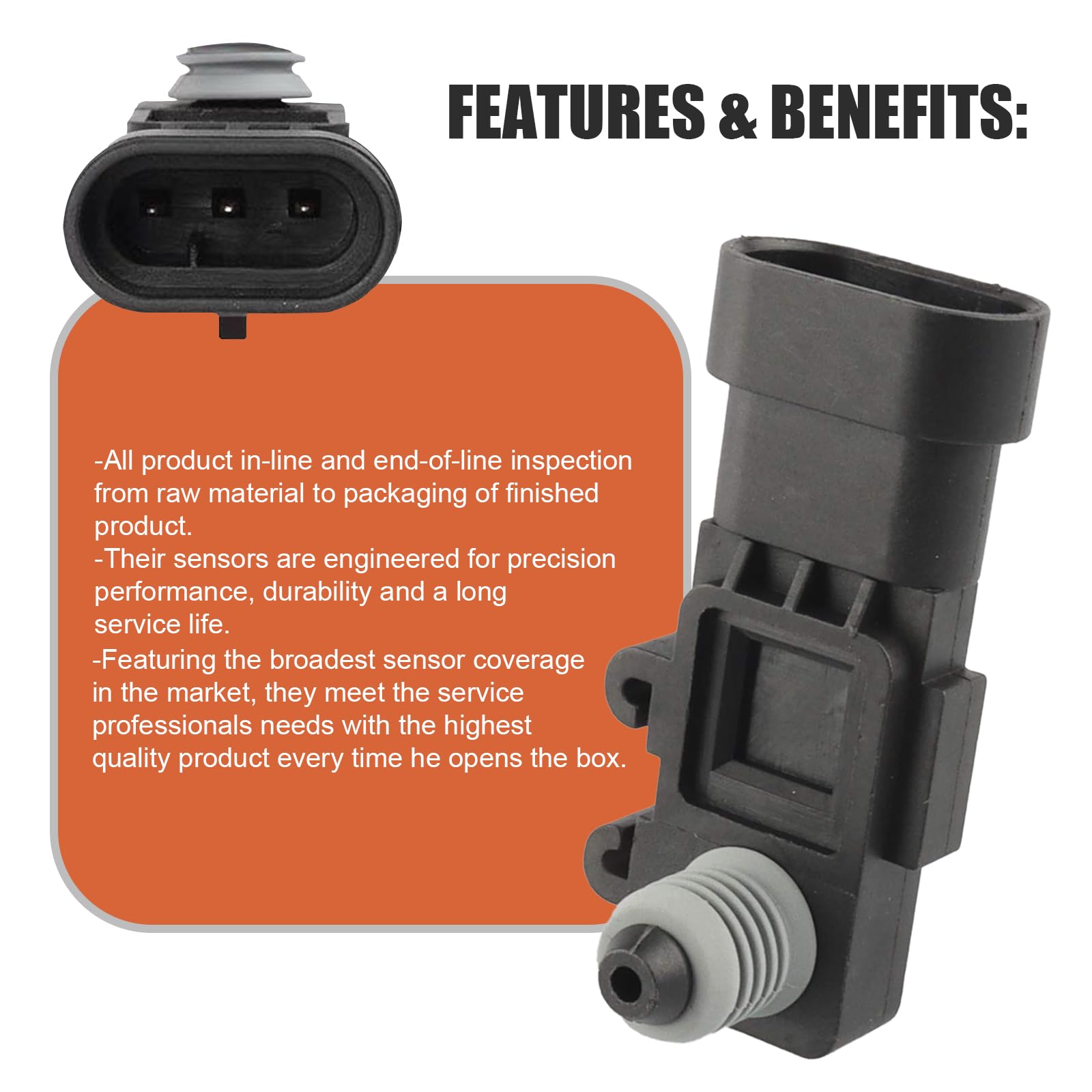 Fuel Injection Pressure Sensor - 3 Pin Plug & Play For Delphi III (OEM #16238399)